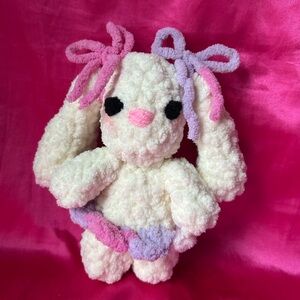 Handmade Ballerina Crochet bunny for bags, or a Plushie